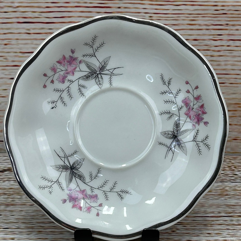Favolina Karolina‎ Jarolina Poland 3879 Saucer Silver Scalloped Floral 7